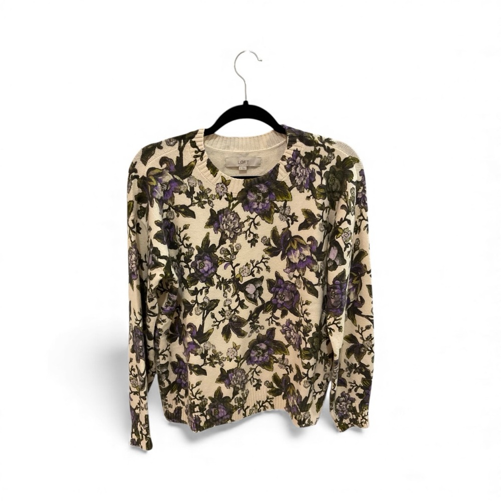 LOFT Floral Knit Sweater